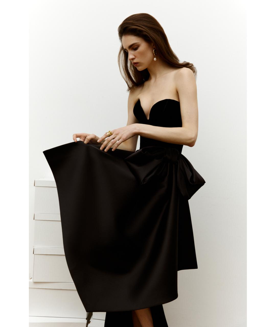 RASARIO Черное бархатное вечернее платье, фото 4