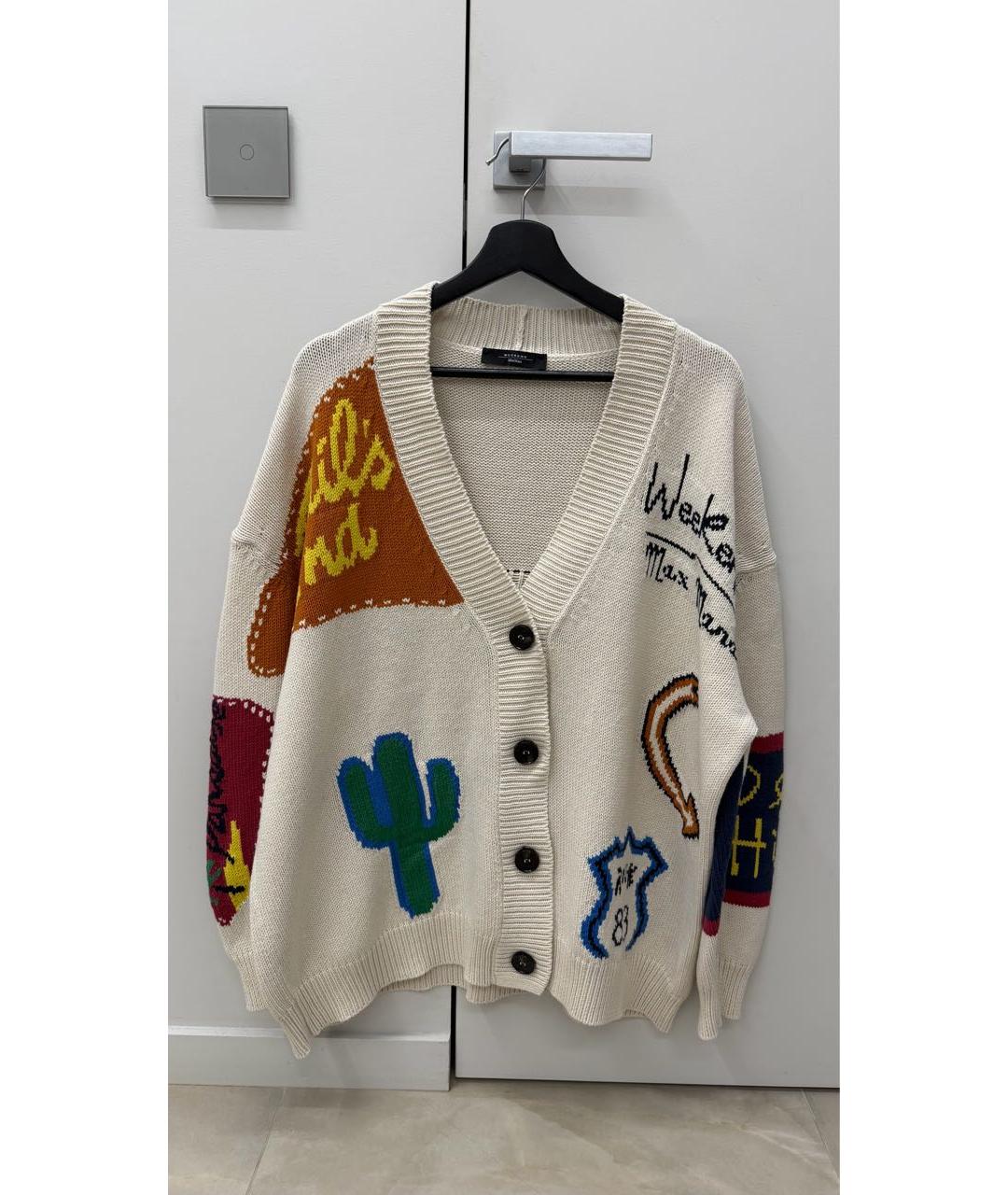 WEEKEND MAX MARA Бежевый хлопковый кардиган, фото 4