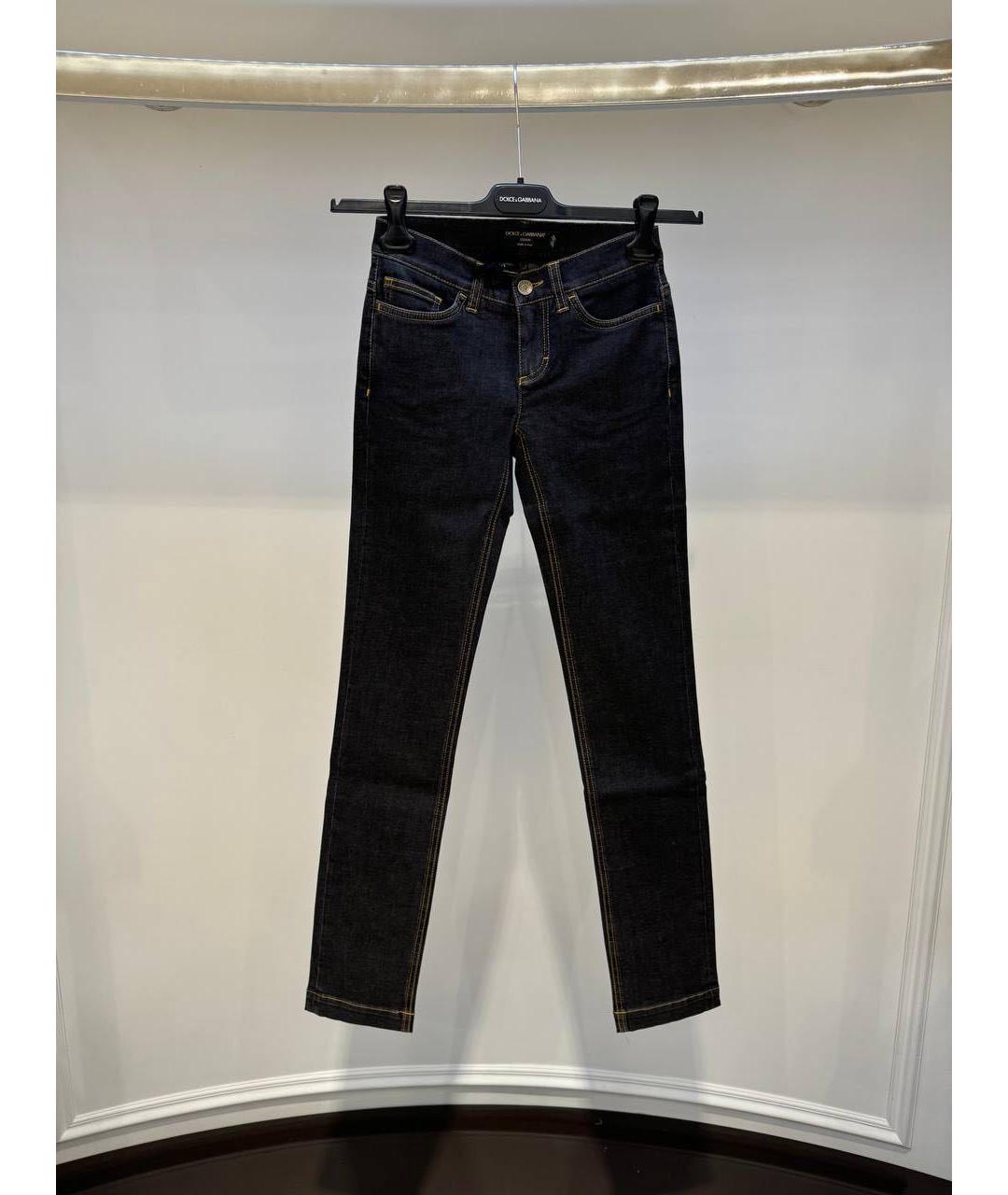 DOLCE&GABBANA Темно-синие хлопковые джинсы слим, фото 3