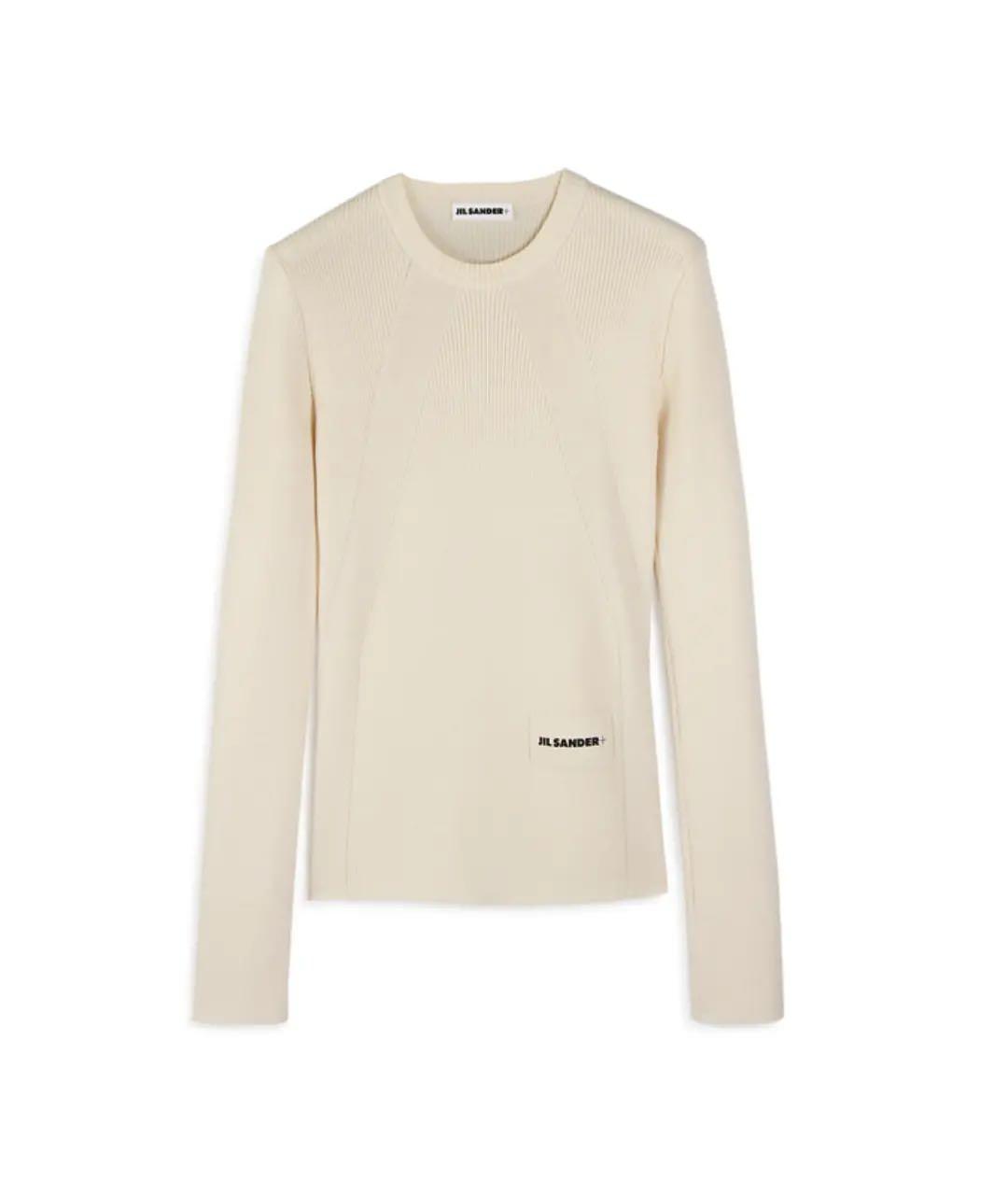 JIL SANDER Бежевый шерстяной джемпер / свитер, фото 1