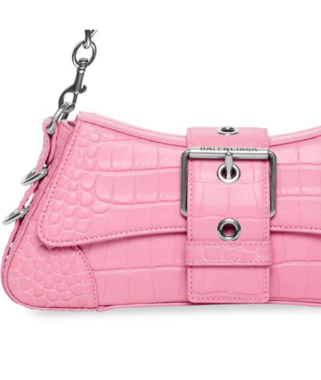 BALENCIAGA Розовая кожаная сумка через плечо, фото 5