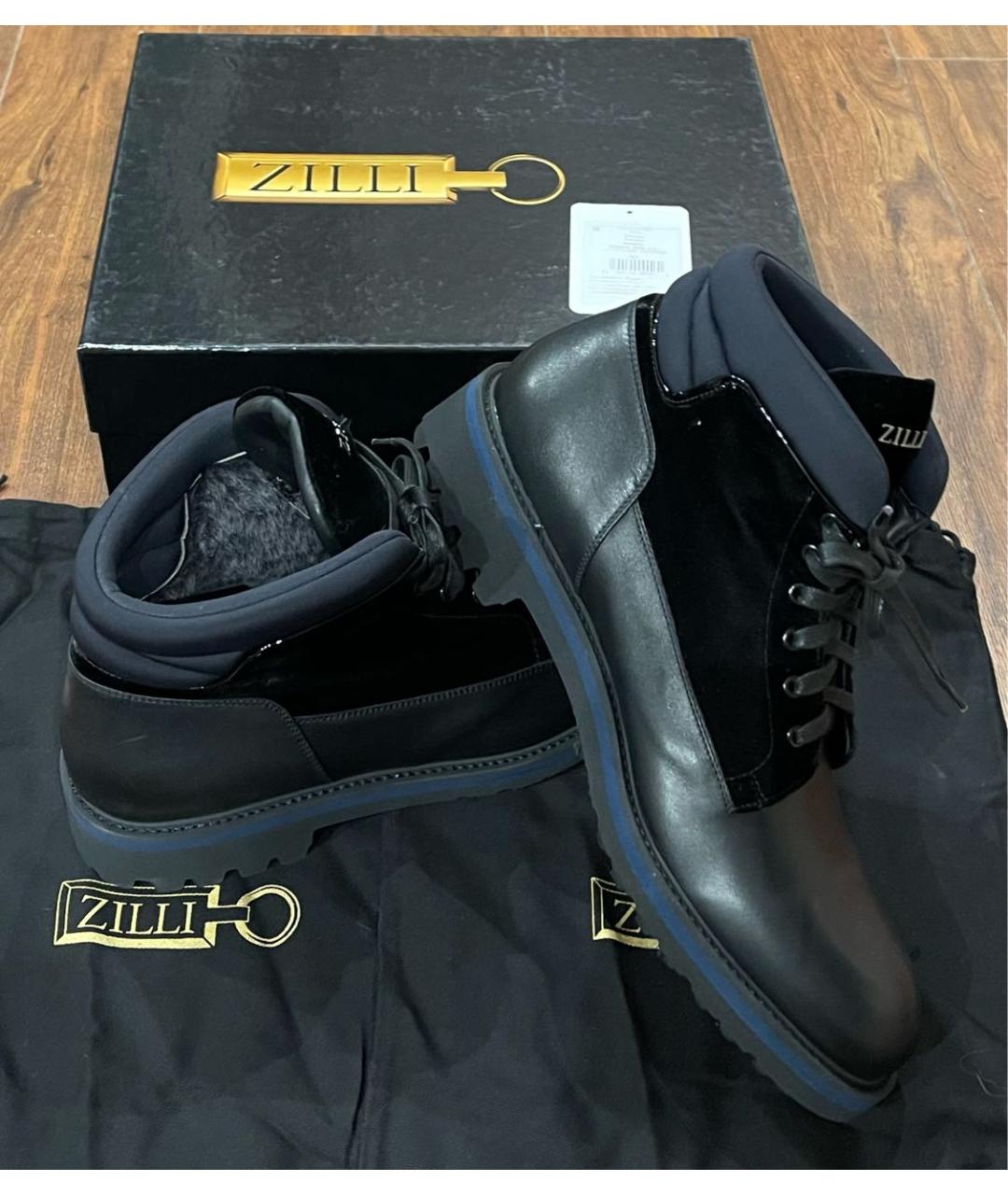 ZILLI Черные кожаные высокие ботинки, фото 3