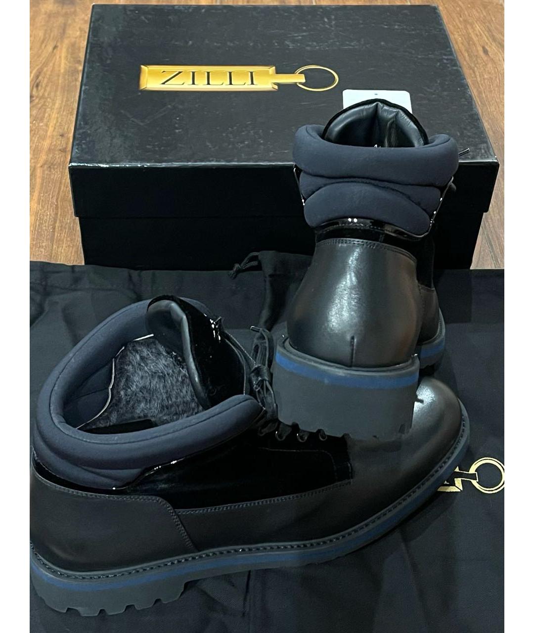 ZILLI Черные кожаные высокие ботинки, фото 4