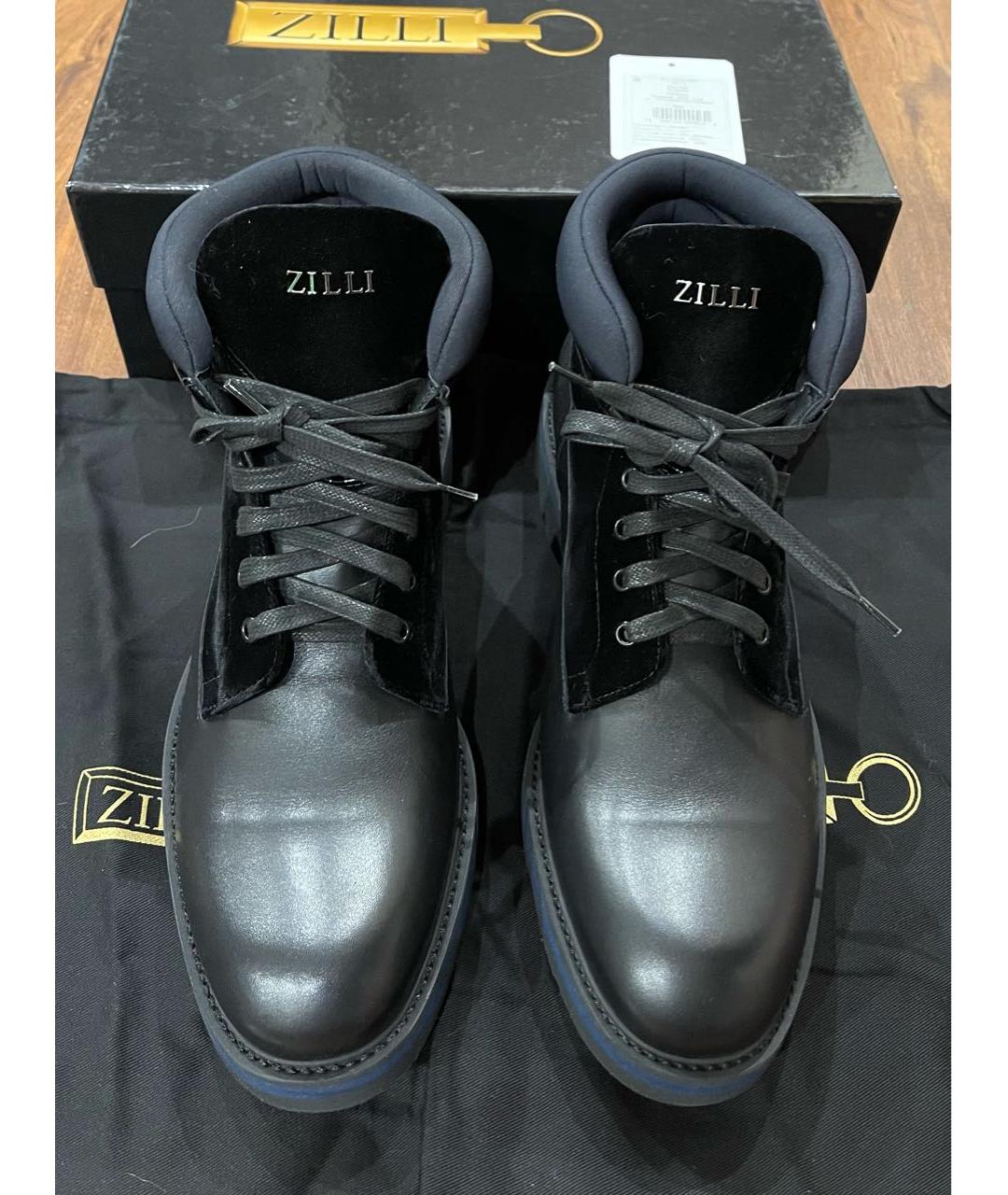 ZILLI Черные кожаные высокие ботинки, фото 2