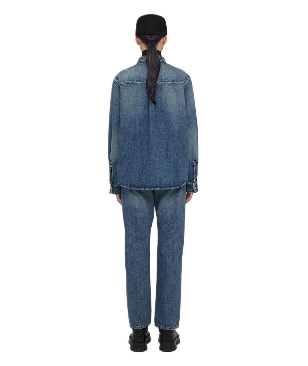 JIL SANDER Синие хлопковые прямые джинсы, фото 4