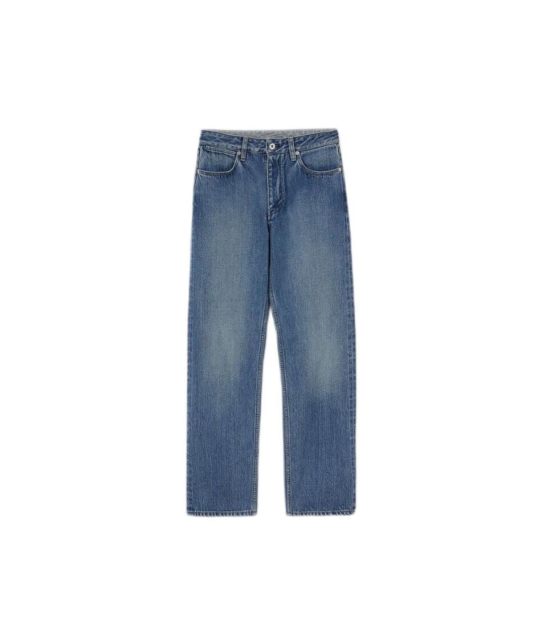 JIL SANDER Синие хлопковые прямые джинсы, фото 1