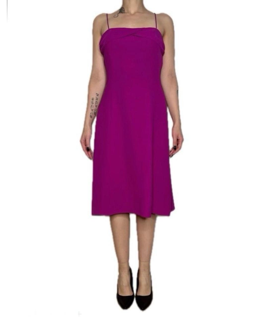 GIORGIO ARMANI Фуксия шелковое вечернее платье, фото 3