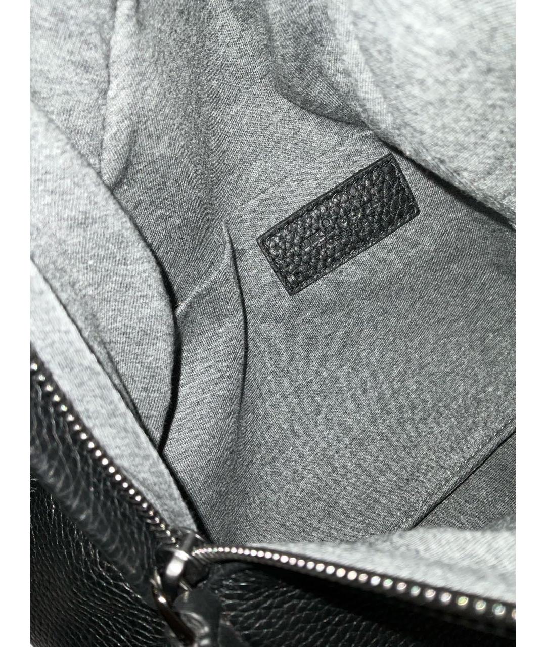 KITON Черная кожаная сумка на плечо, фото 5