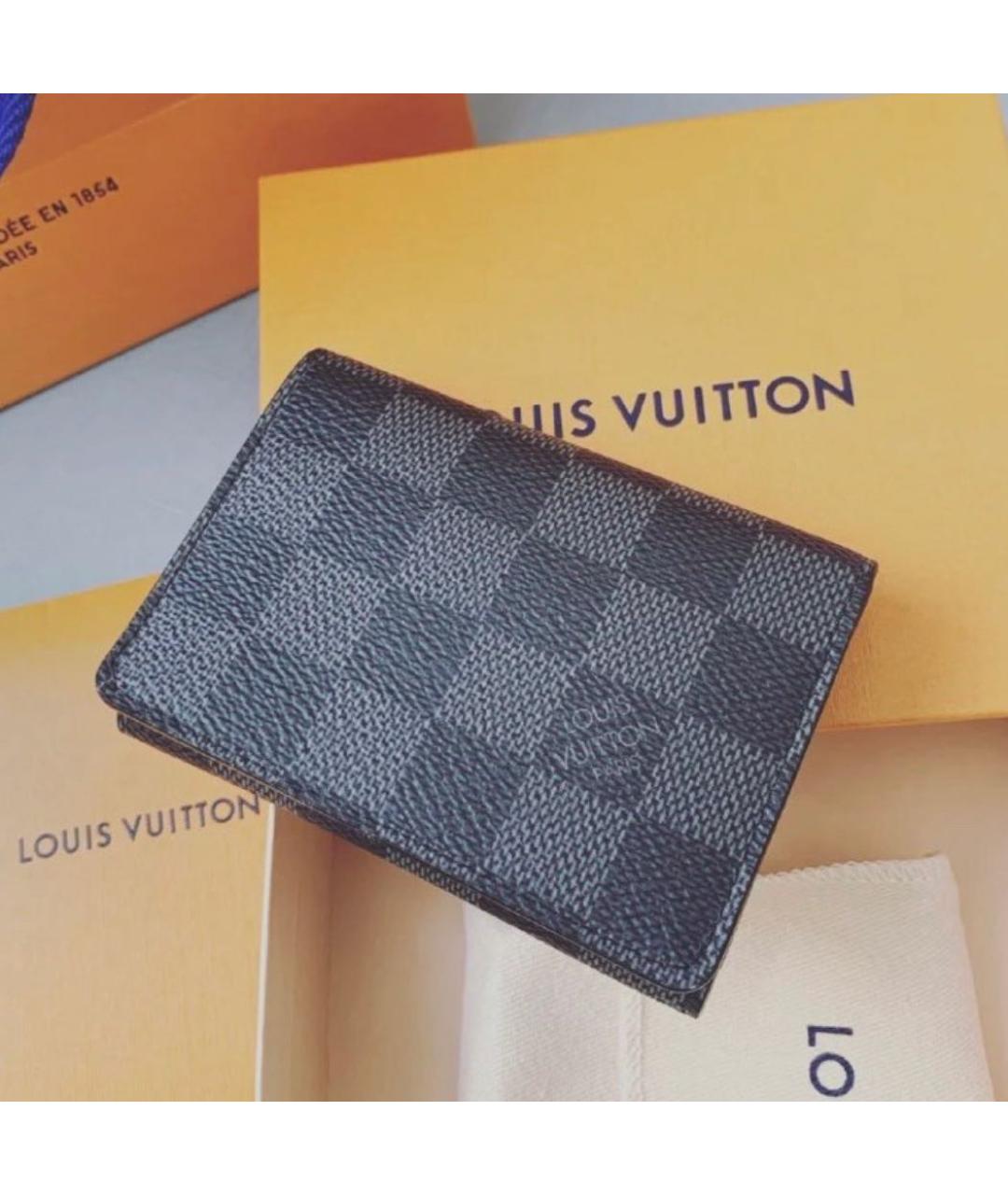 LOUIS VUITTON Антрацитовый кошелек, фото 4