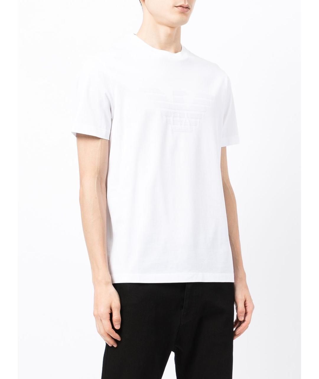 EMPORIO ARMANI Белая хлопковая футболка, фото 4
