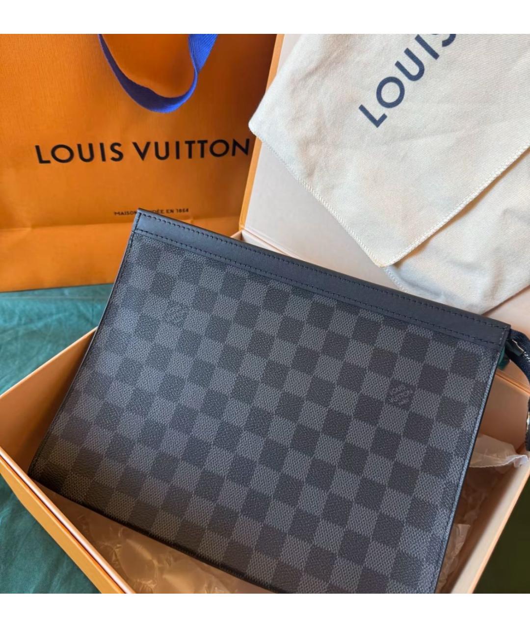 LOUIS VUITTON Антрацитовая папка для документов, фото 3