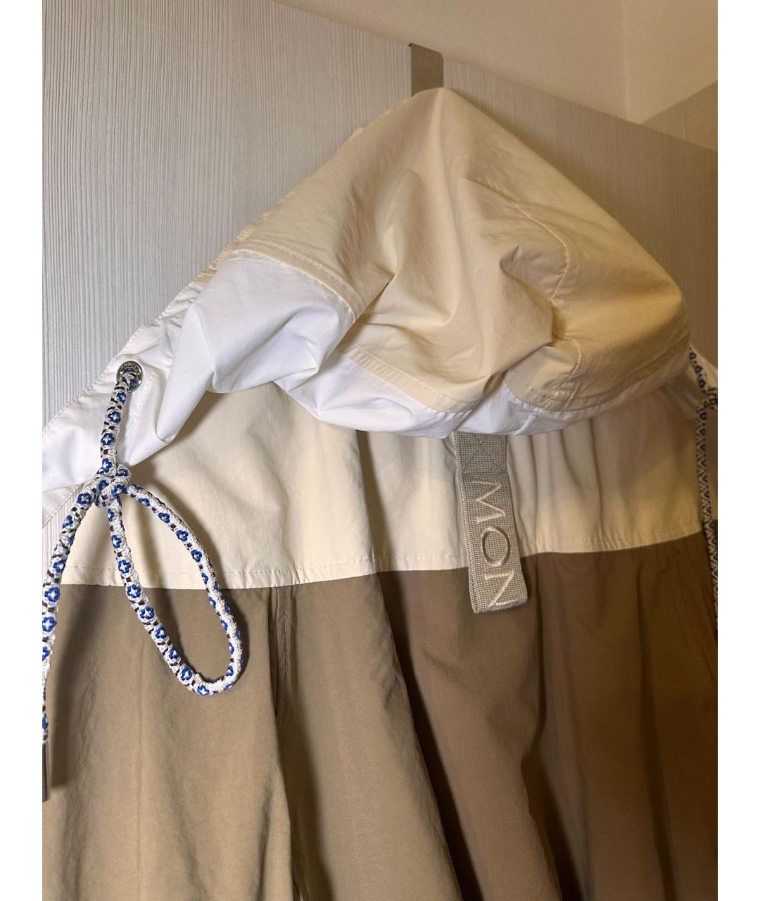 MONCLER Бежевый полиэстеровый тренч/плащ, фото 8