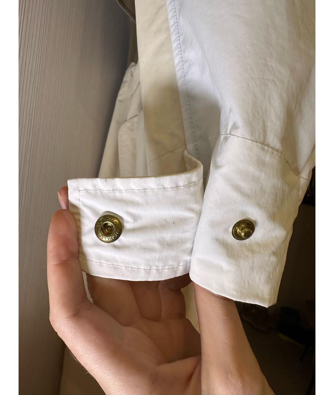 MONCLER Бежевый полиэстеровый тренч/плащ, фото 6