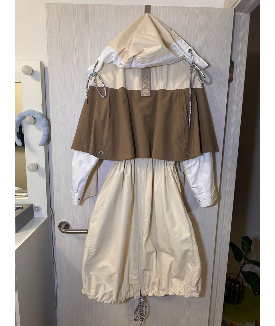 MONCLER Бежевый полиэстеровый тренч/плащ, фото 2