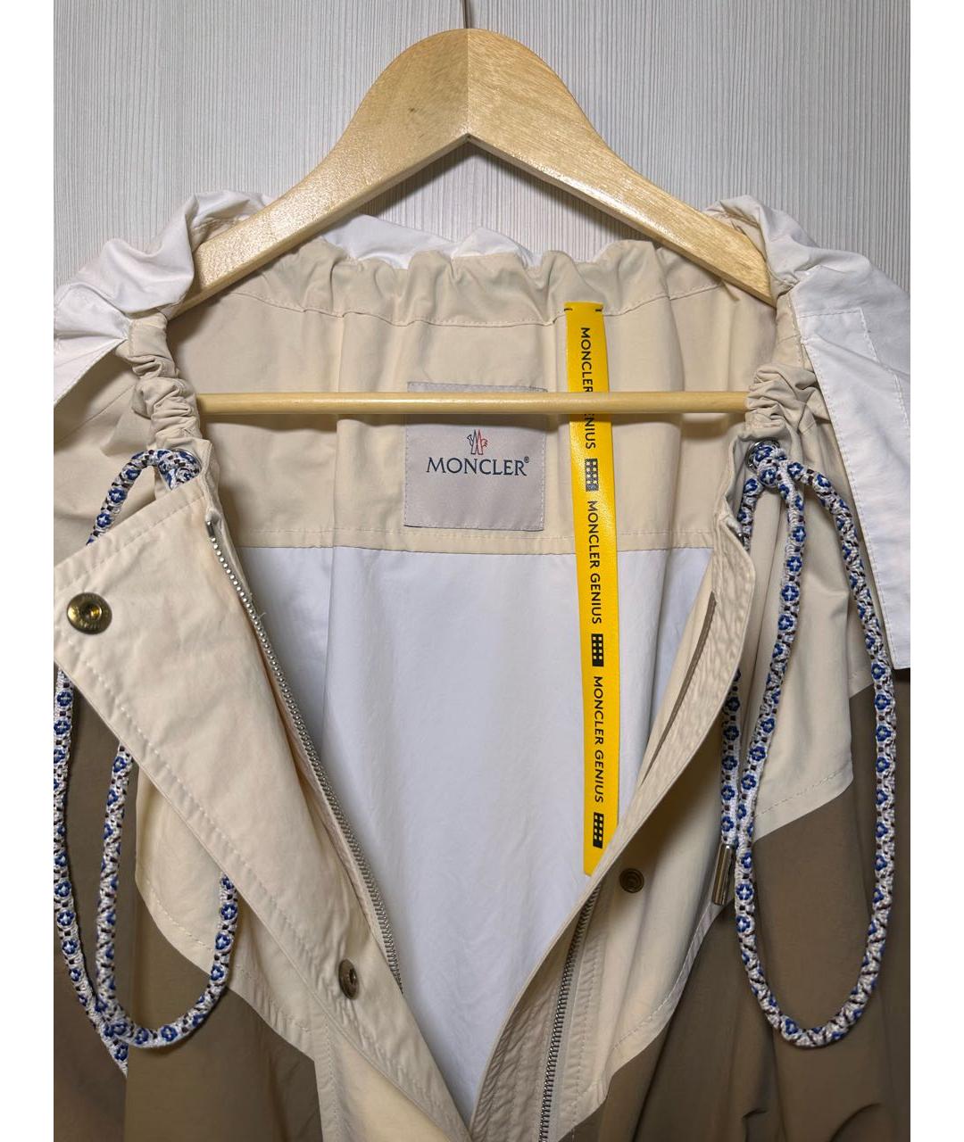 MONCLER Бежевый полиэстеровый тренч/плащ, фото 3