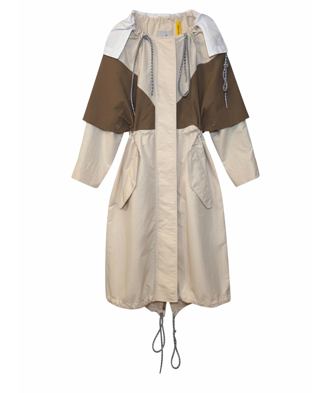 MONCLER Бежевый полиэстеровый тренч/плащ, фото 1