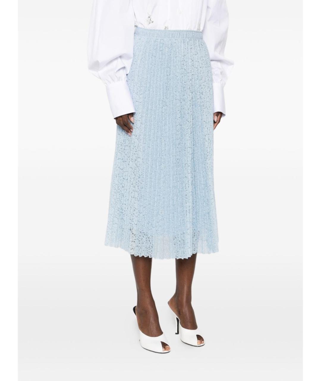 ERMANNO SCERVINO Голубая полиэстеровая юбка миди, фото 5