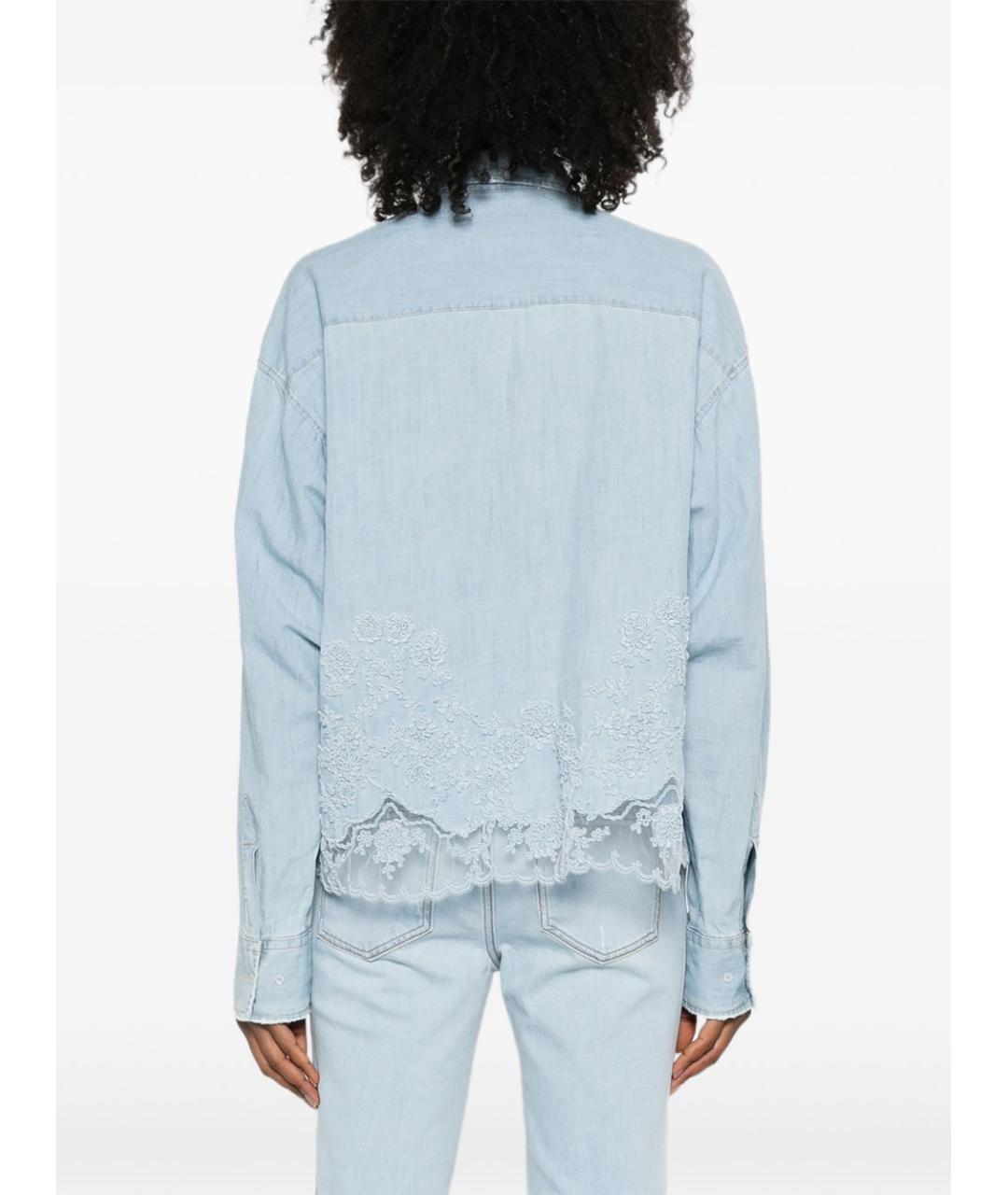 ERMANNO SCERVINO Голубая хлопковая рубашка, фото 5