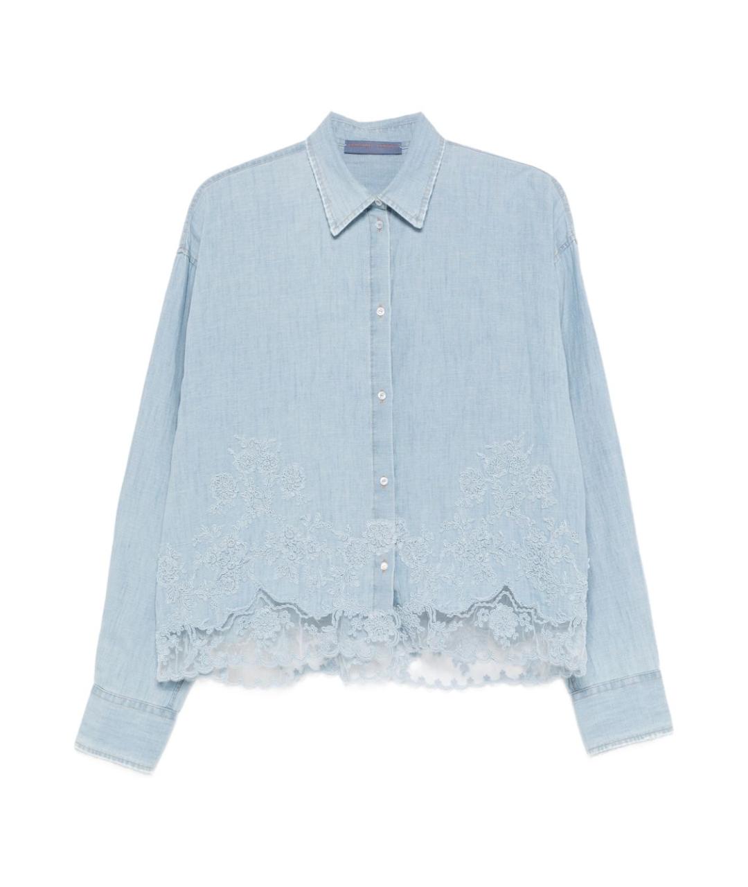 ERMANNO SCERVINO Голубая хлопковая рубашка, фото 1