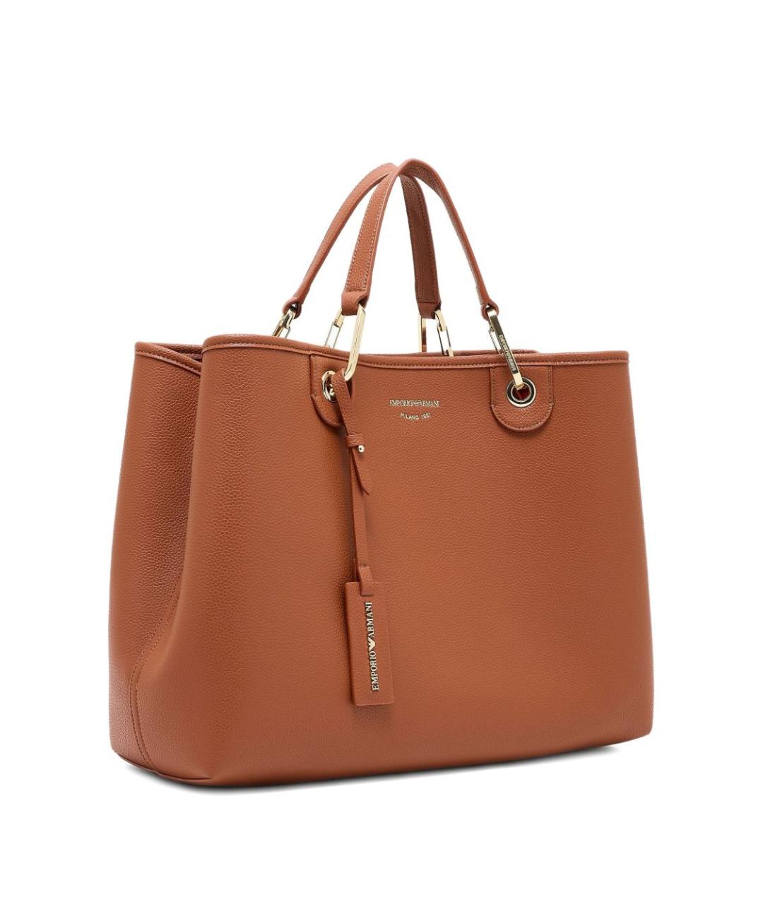 EMPORIO ARMANI Коричневая сумка тоут из искусственной кожи, фото 2