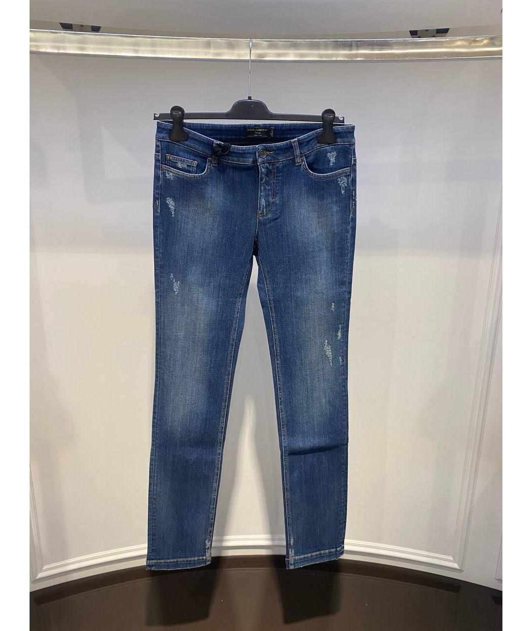 DOLCE&GABBANA Синие хлопковые джинсы слим, фото 3