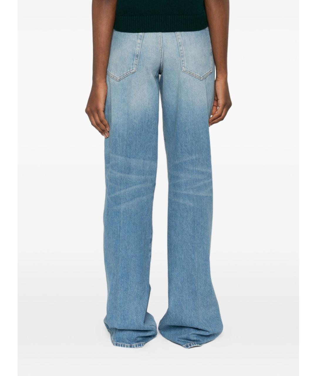 GUCCI Голубые хлопковые прямые джинсы, фото 4