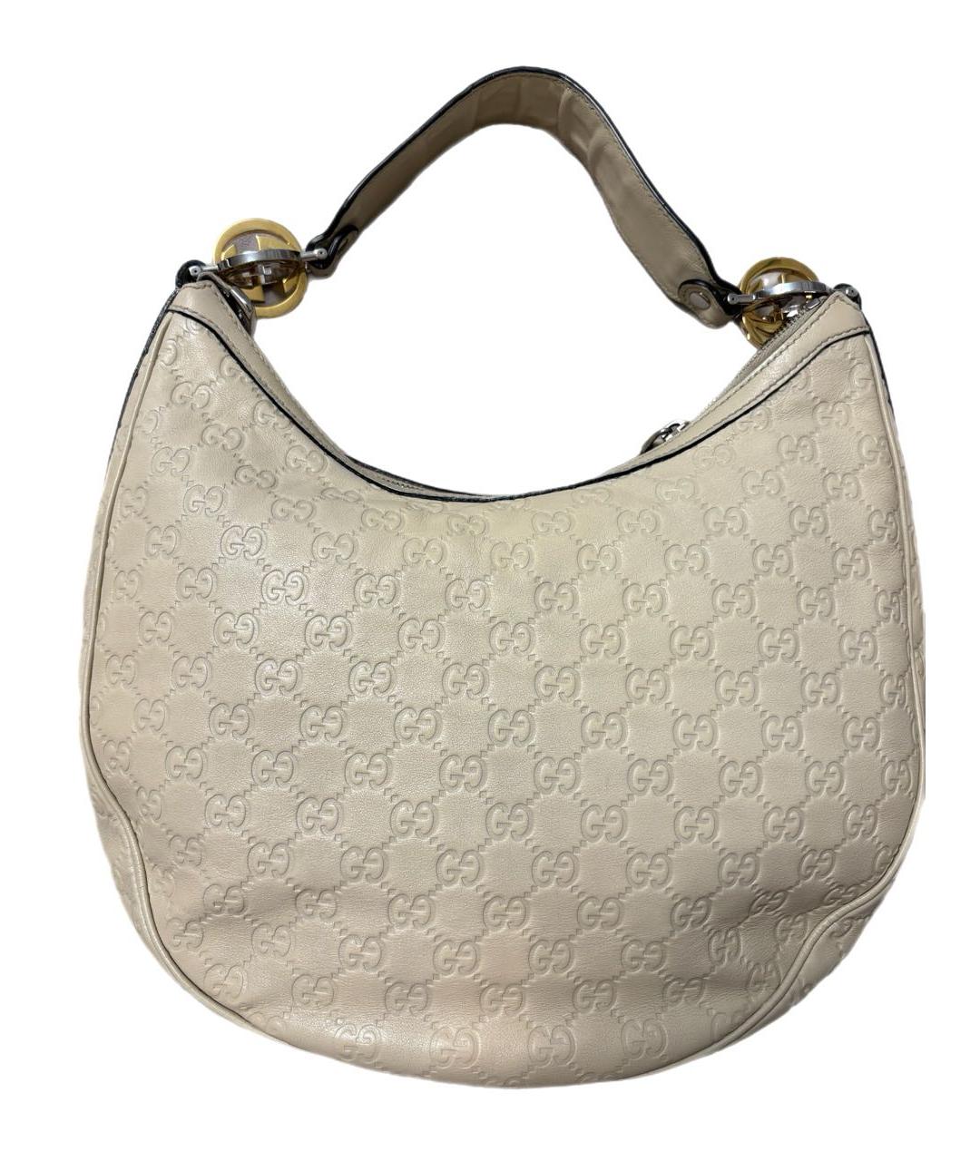 GUCCI Белая кожаная сумка через плечо, фото 3