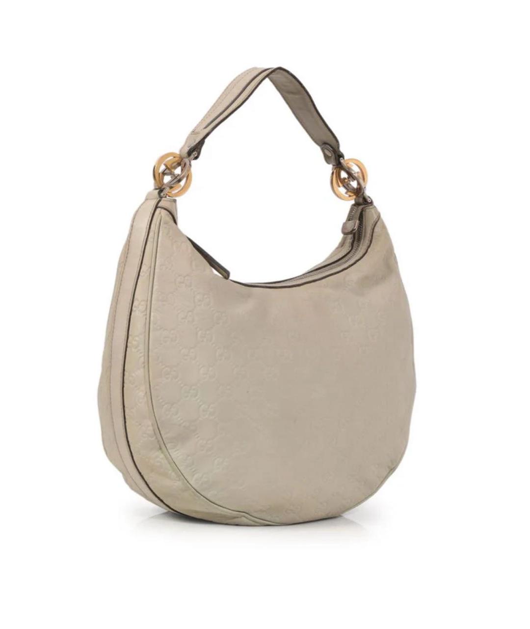 GUCCI Белая кожаная сумка через плечо, фото 2