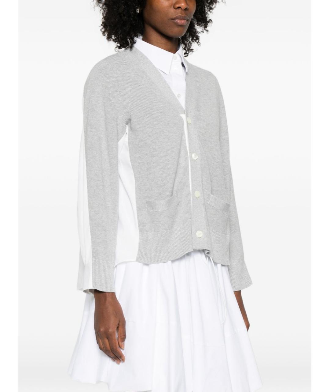 SACAI Серый хлопковый кардиган, фото 4