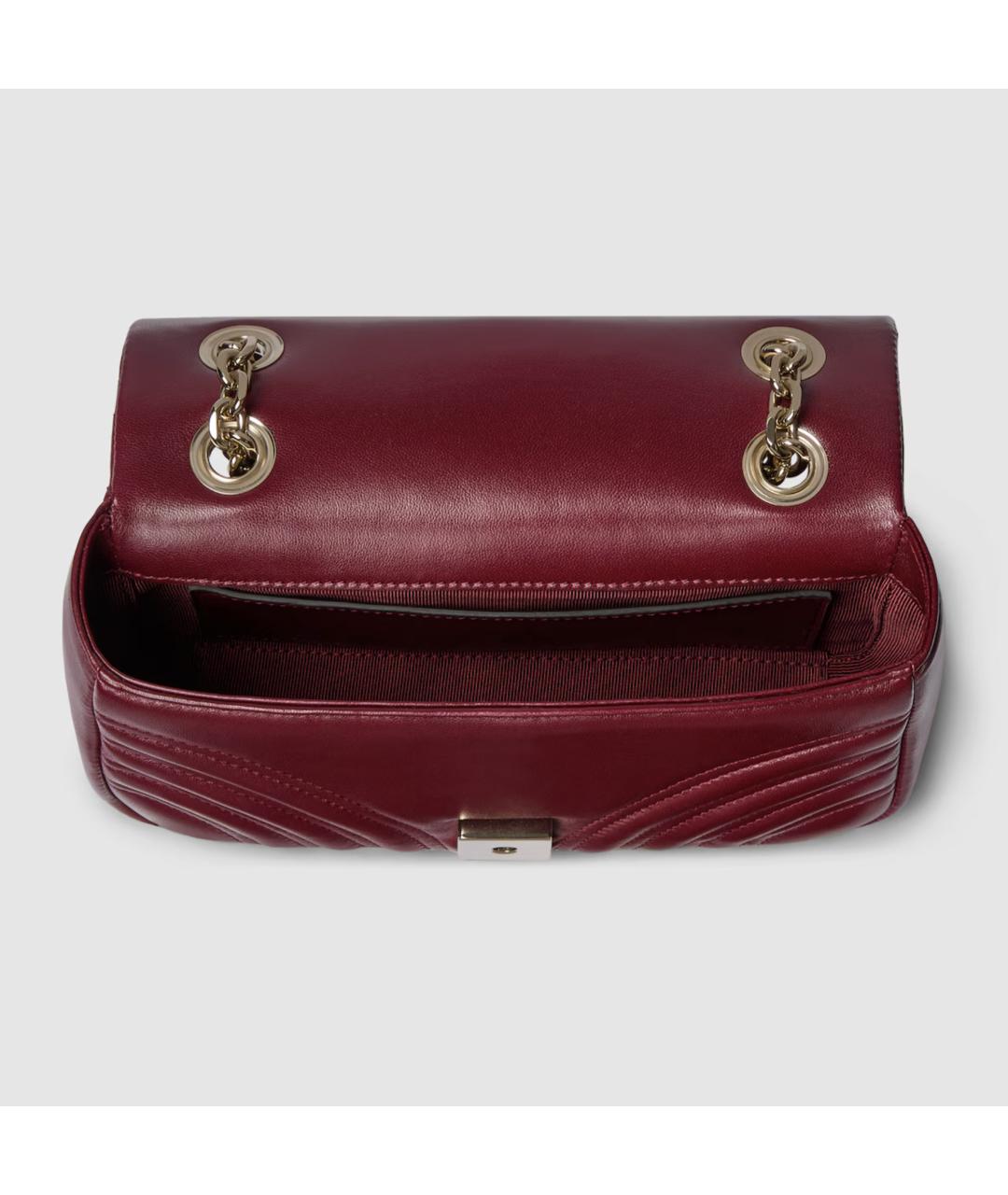 GUCCI Бордовая кожаная сумка через плечо, фото 5