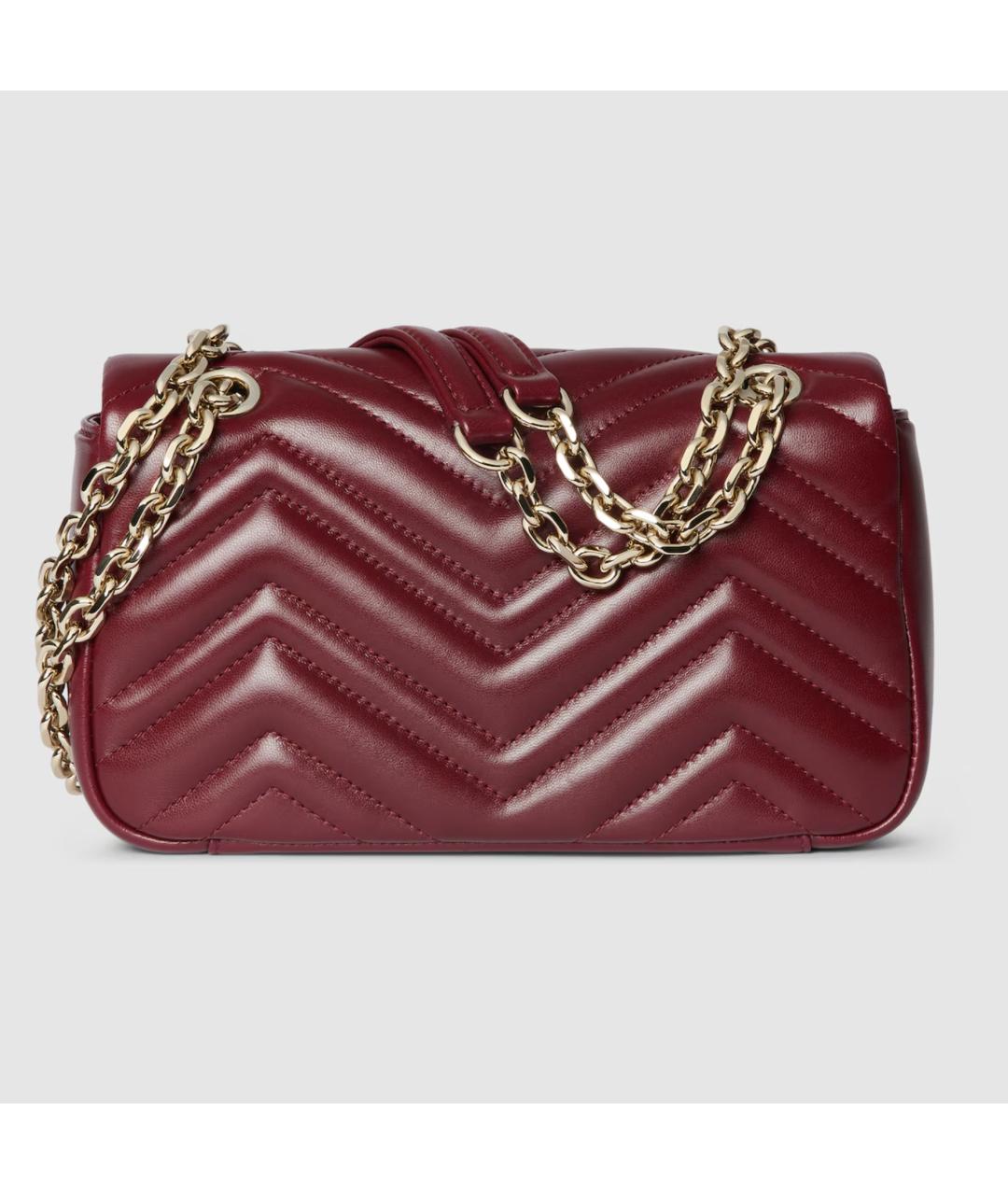 GUCCI Бордовая кожаная сумка через плечо, фото 4