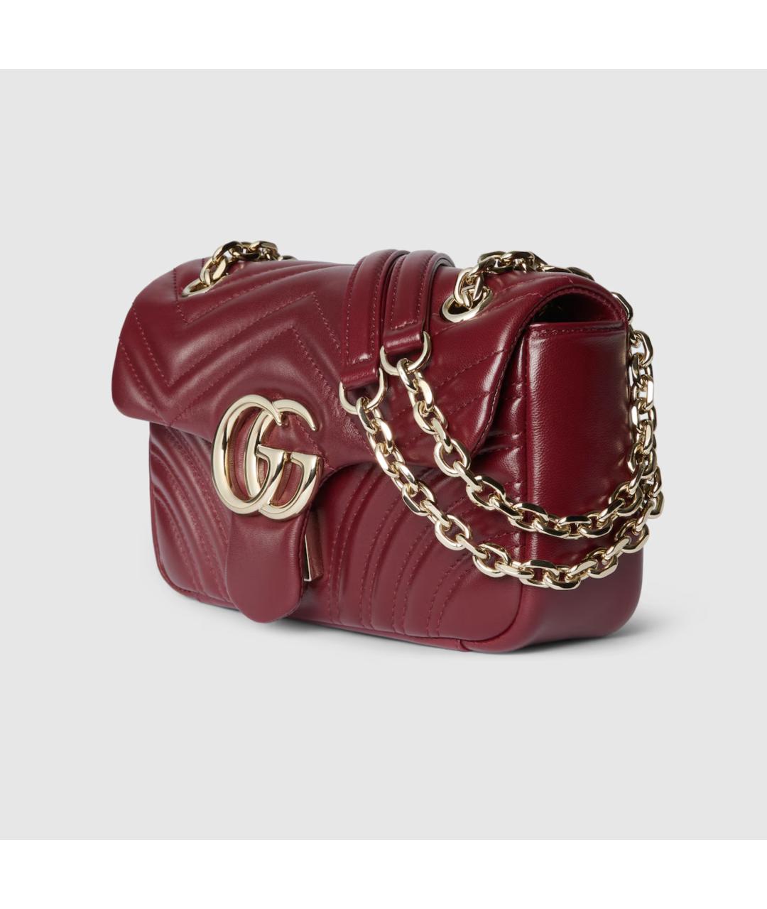 GUCCI Бордовая кожаная сумка через плечо, фото 2