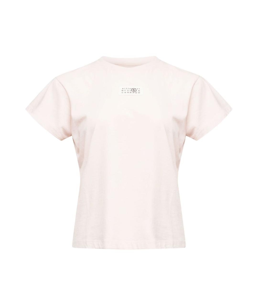 MM6 MAISON MARGIELA Розовая хлопковая футболка, фото 1