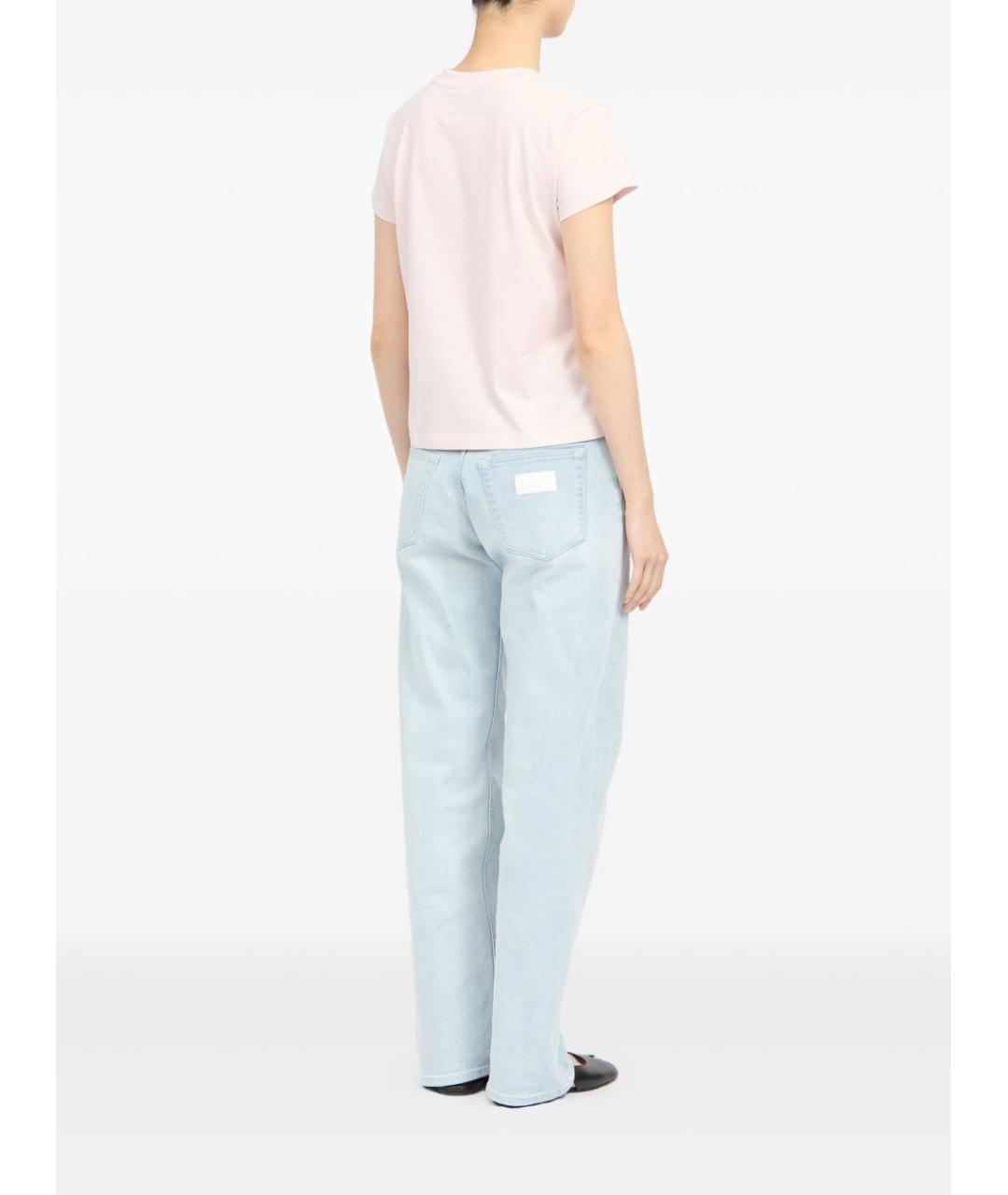 MM6 MAISON MARGIELA Розовая хлопковая футболка, фото 2