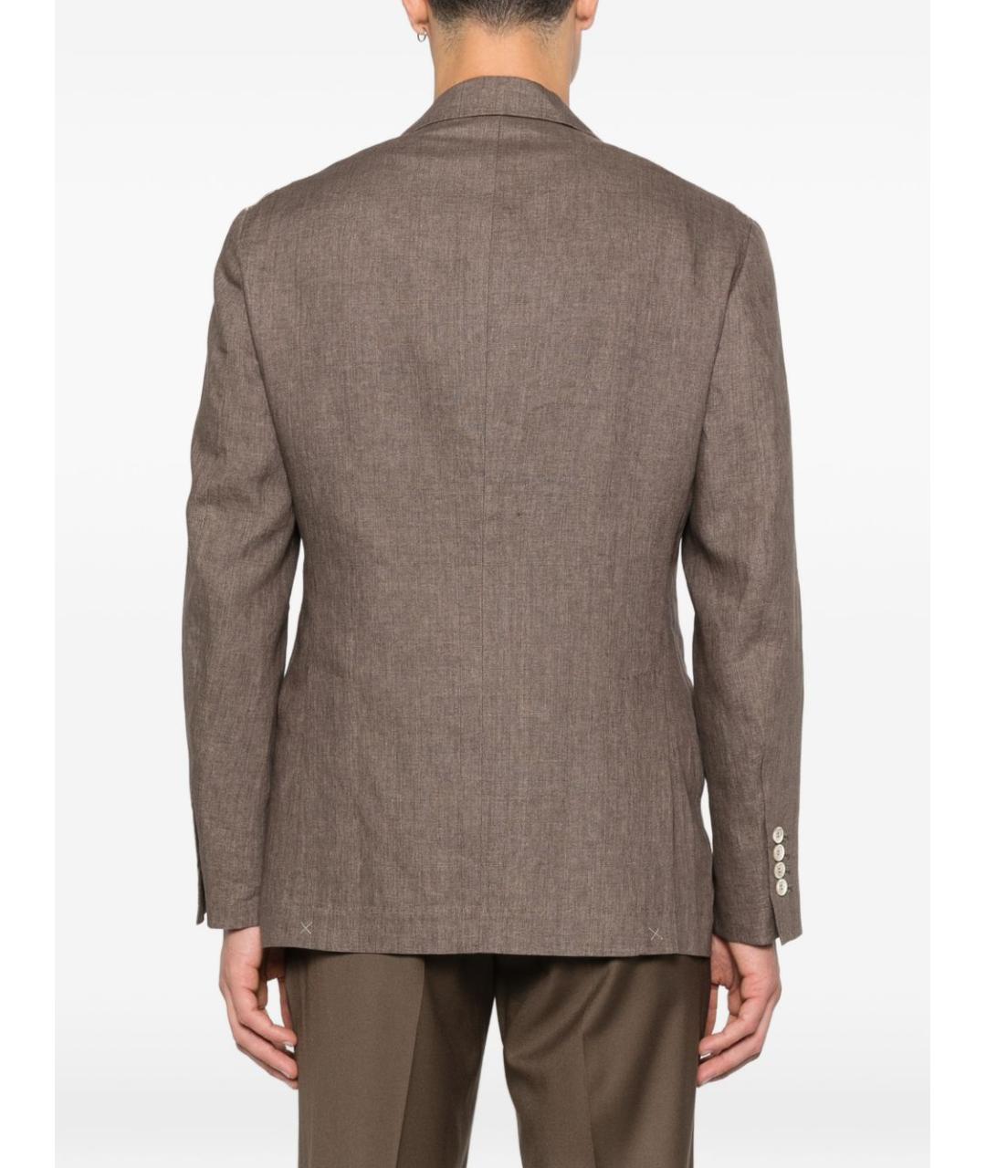 BRUNELLO CUCINELLI Коричневый льняной пиджак, фото 2