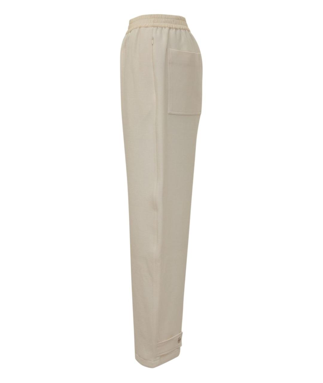 STUDIO NICHOLSON Бежевые шерстяные прямые брюки, фото 3