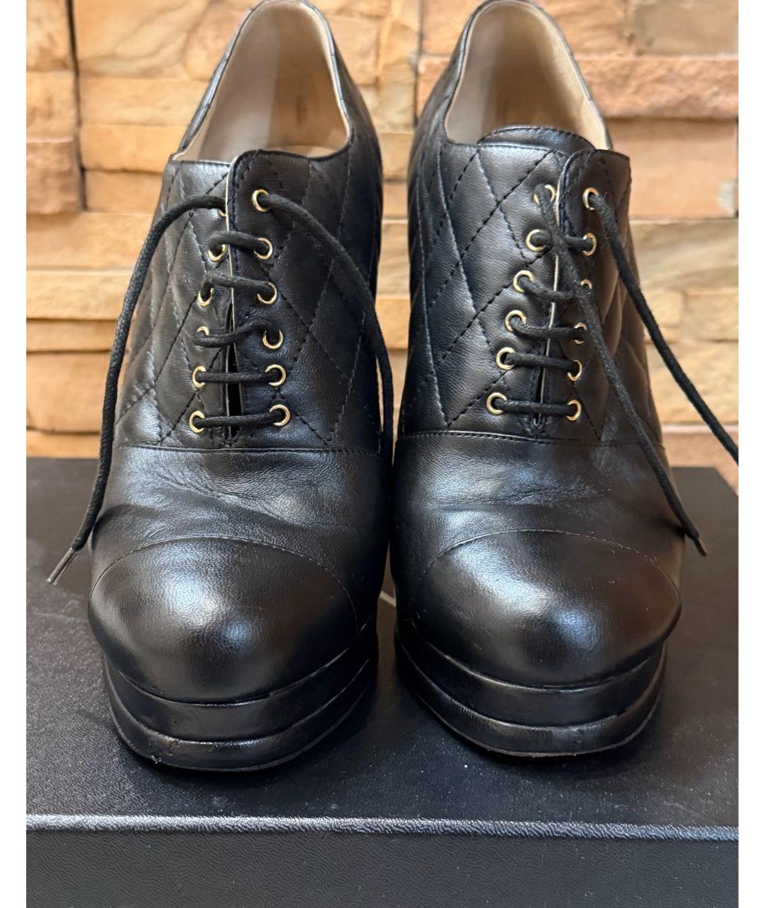 CHANEL Черные кожаные ботильоны, фото 2