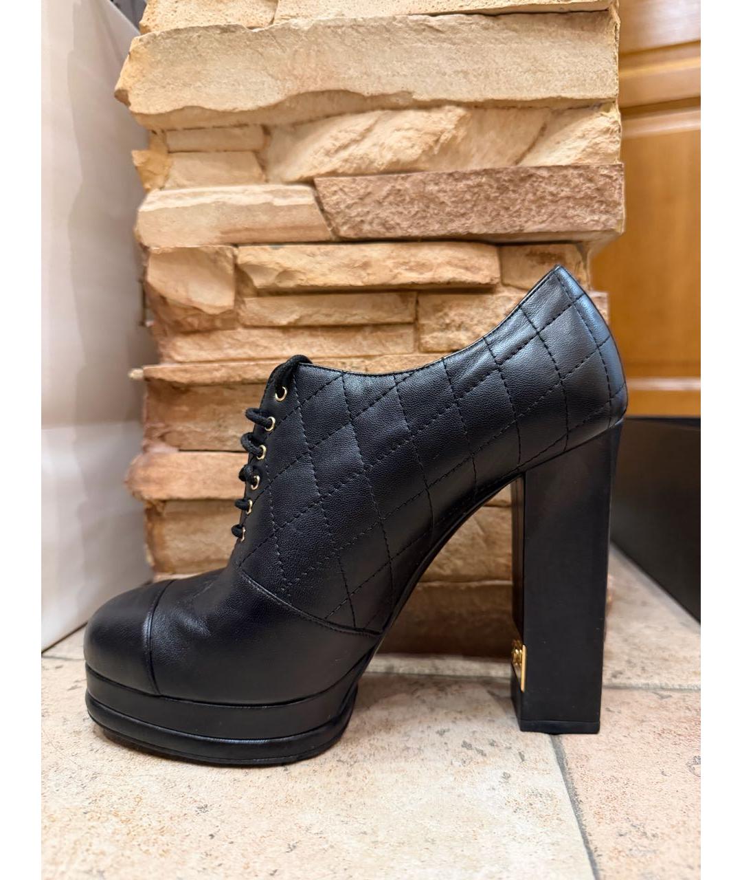 CHANEL Черные кожаные ботильоны, фото 7