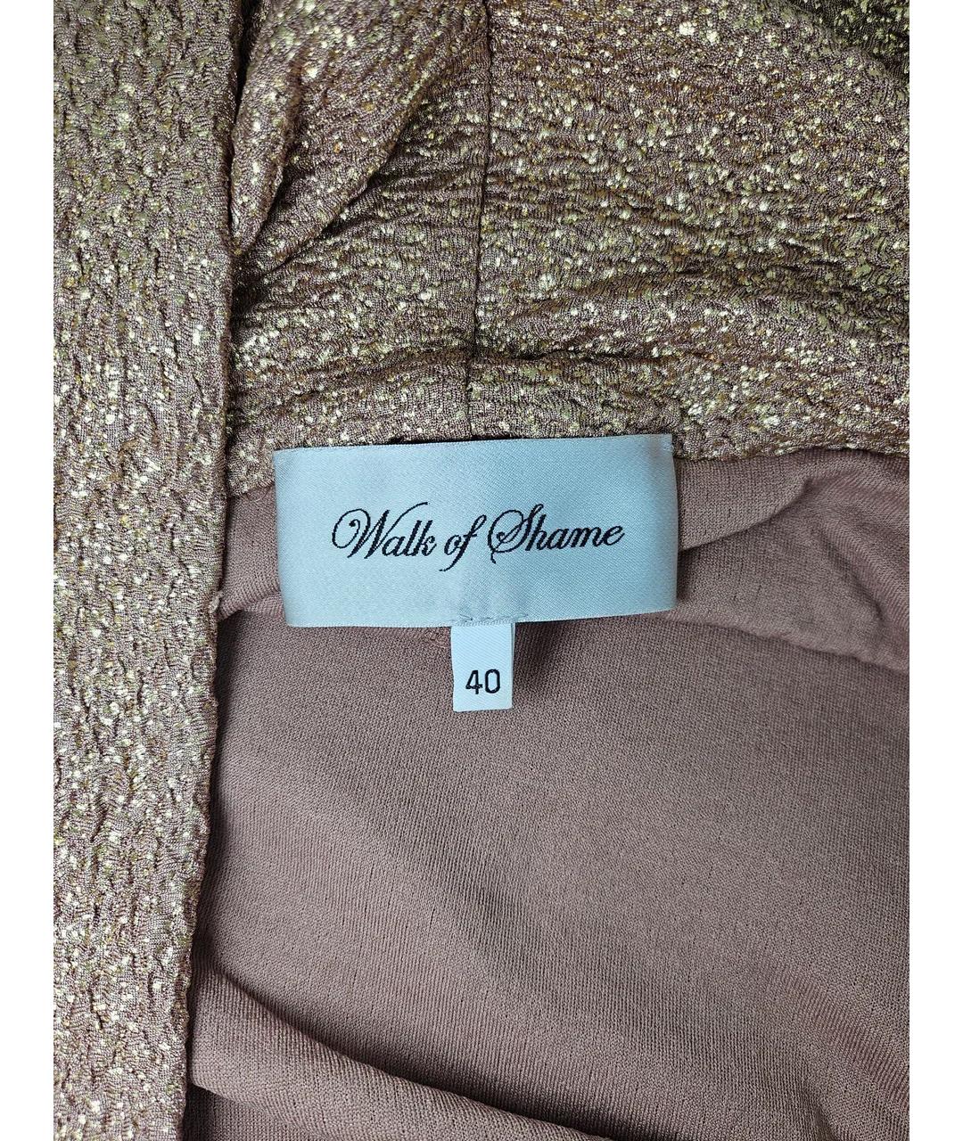 WALK OF SHAME Золотое полиэстеровое вечернее платье, фото 4