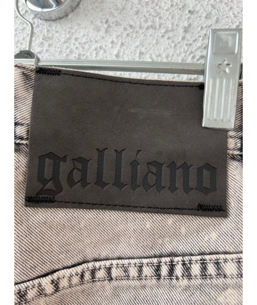 JOHN GALLIANO Серые хлопковые прямые джинсы, фото 4