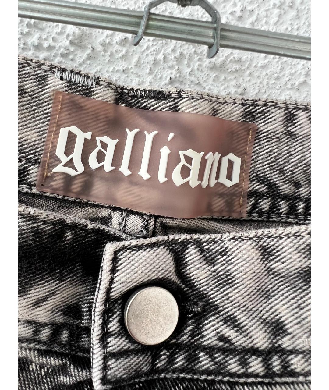 JOHN GALLIANO Серые хлопковые прямые джинсы, фото 3