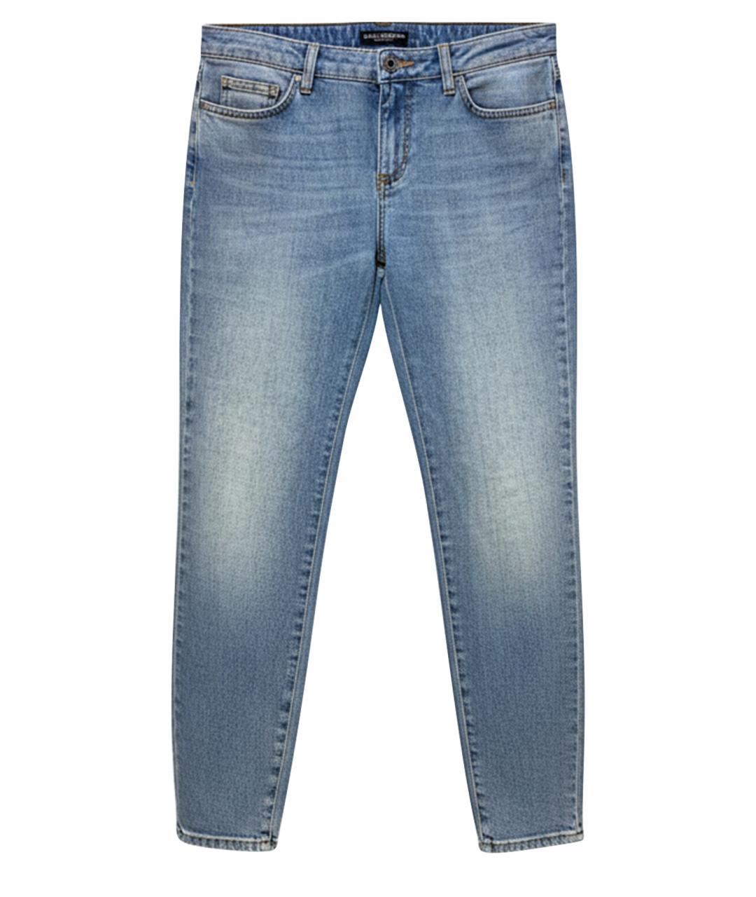 DOLCE&GABBANA Голубые хлопковые джинсы слим, фото 1