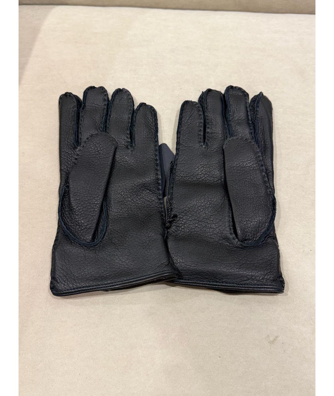 KITON Черные кожаные перчатки, фото 2