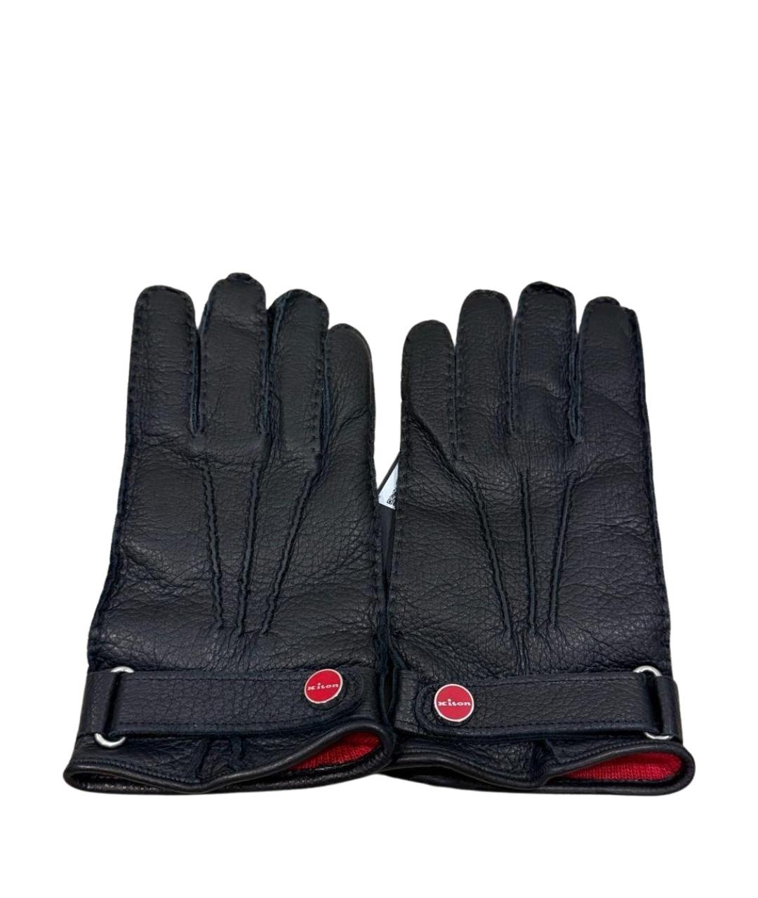 KITON Черные кожаные перчатки, фото 1