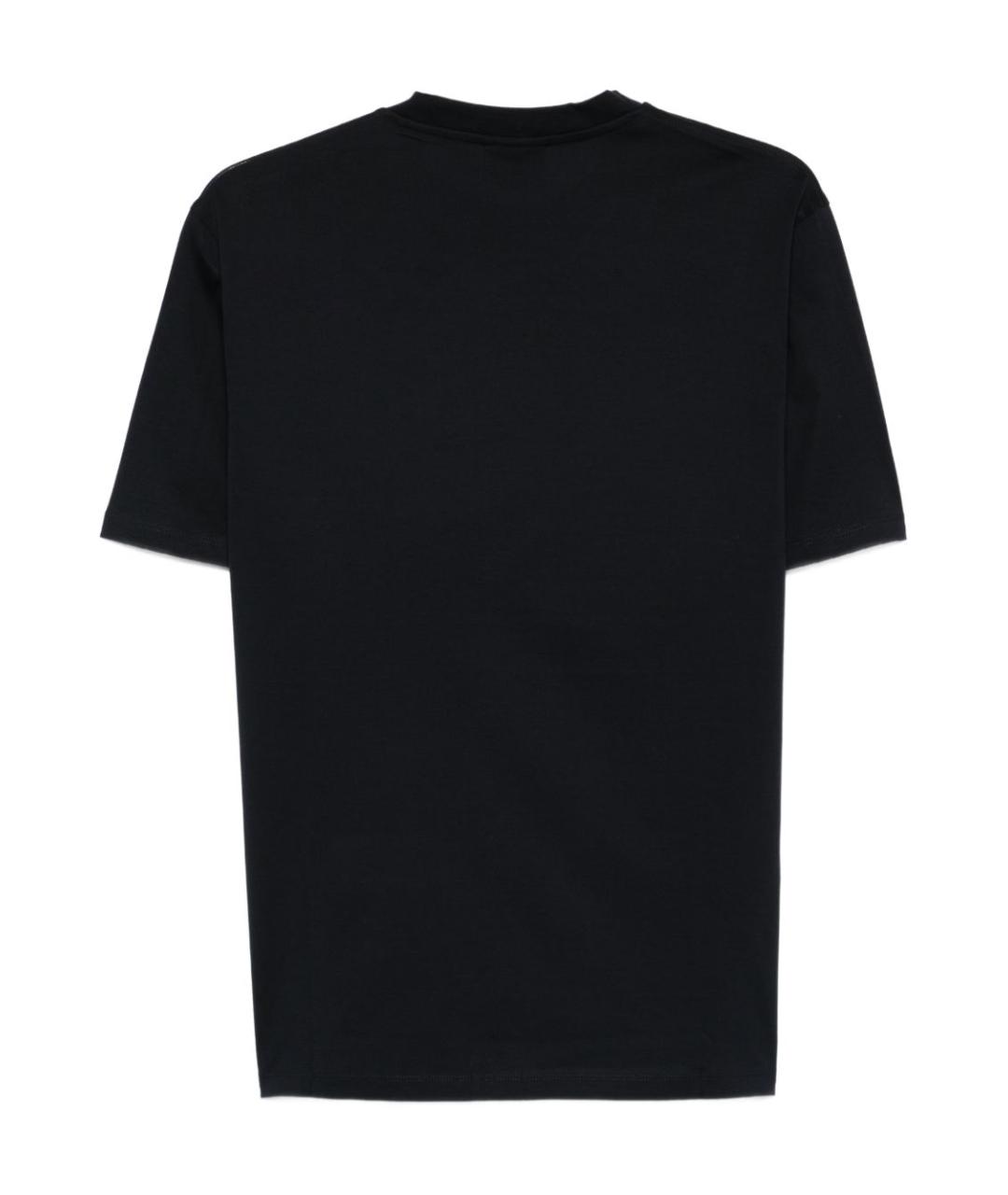 EMPORIO ARMANI Черная хлопковая футболка, фото 2