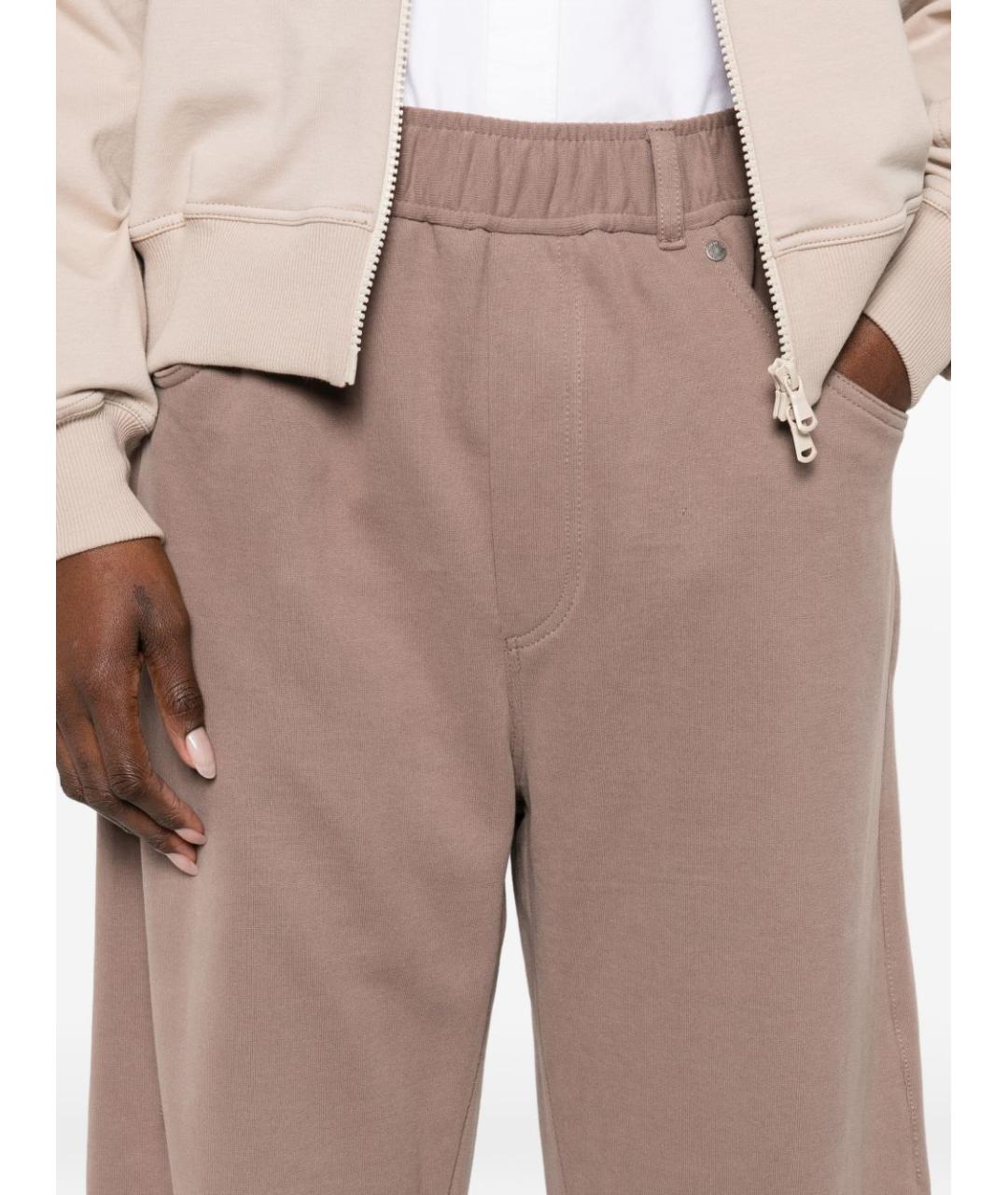BRUNELLO CUCINELLI Коричневые хлопковые прямые брюки, фото 4