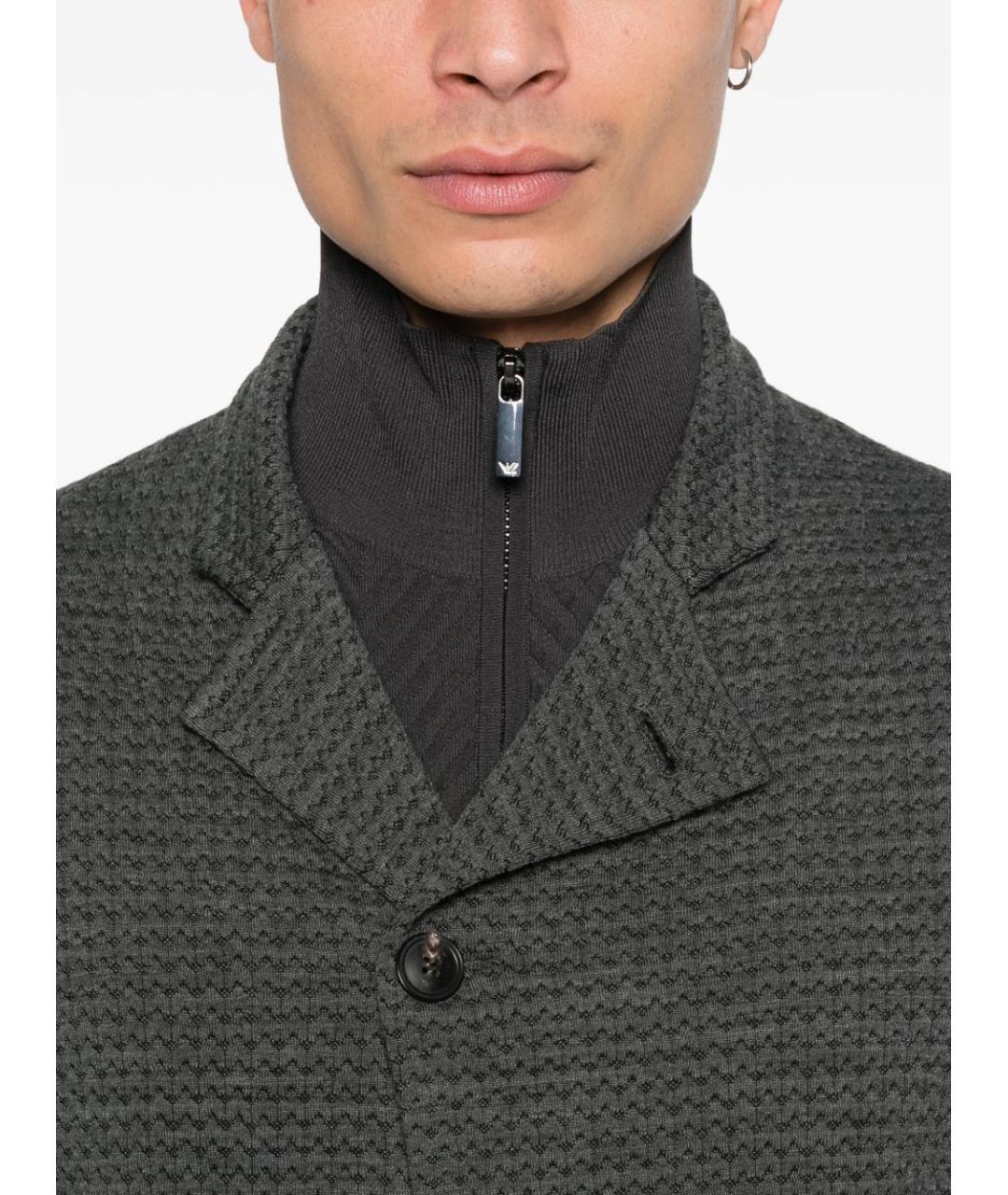 EMPORIO ARMANI Серый шерстяной пиджак, фото 4