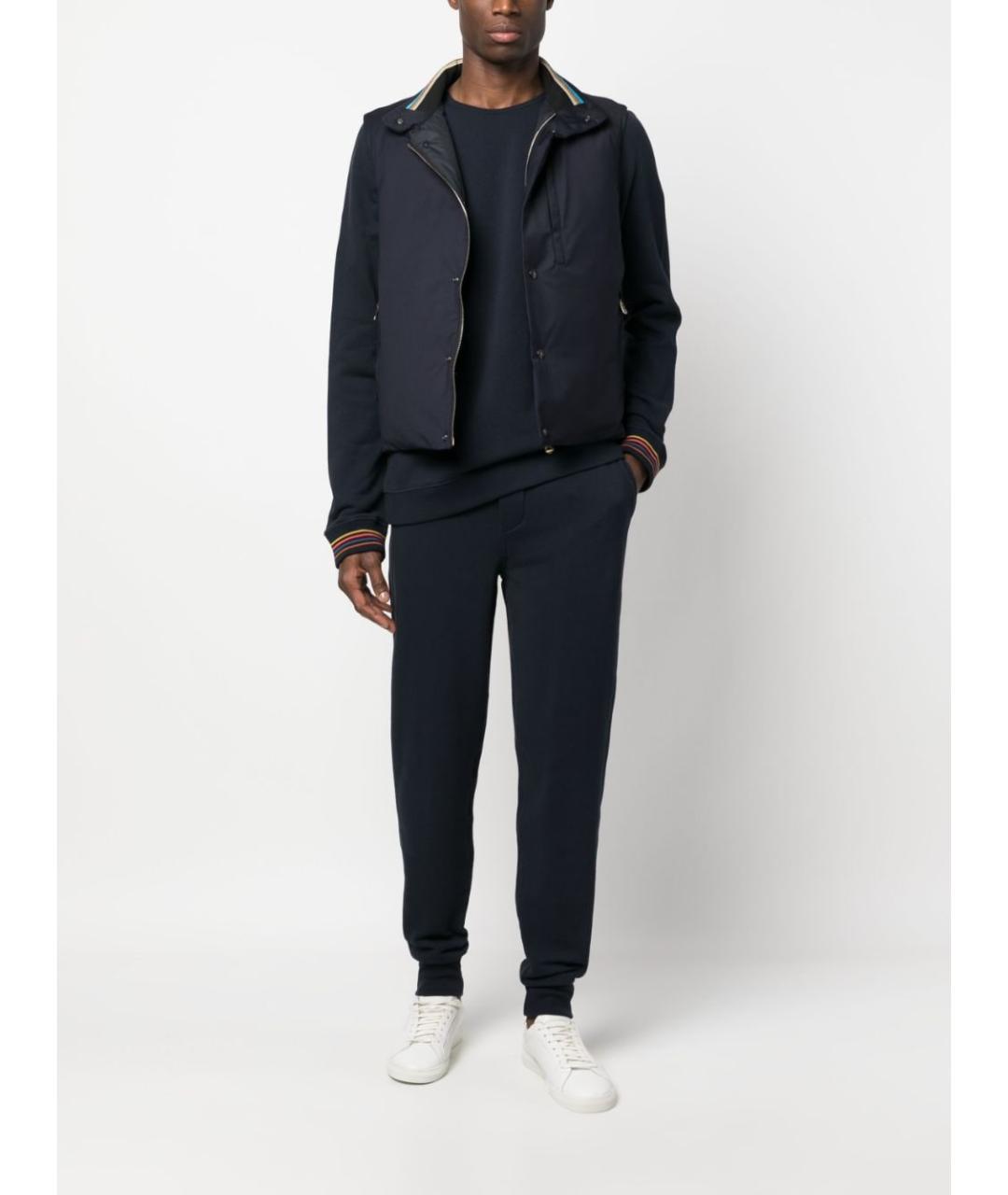 PAUL SMITH Темно-синие хлопковые повседневные брюки, фото 5