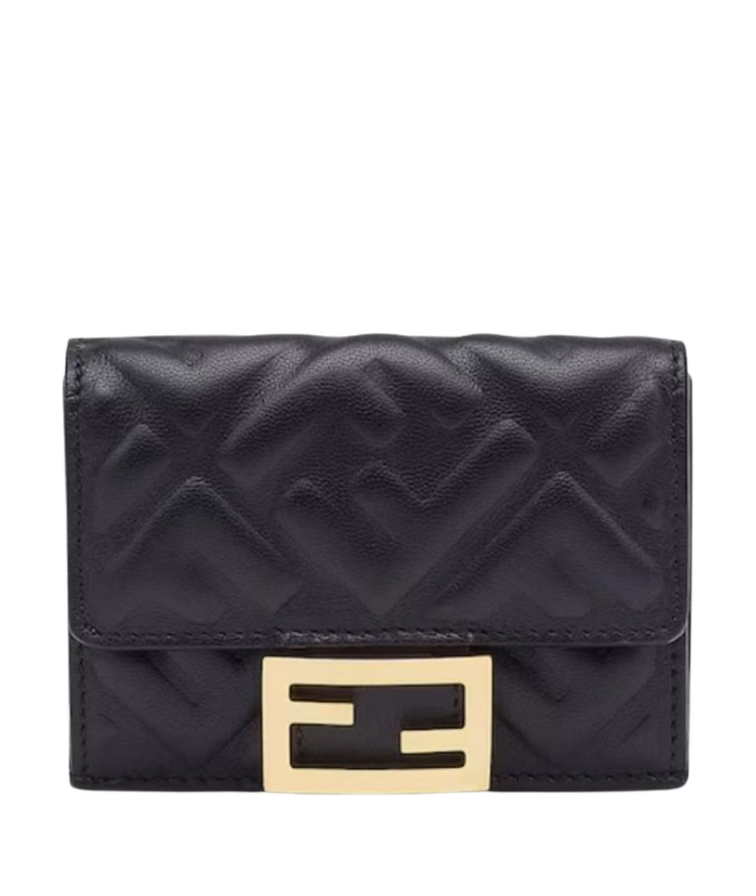 FENDI Черный кожаный кошелек, фото 1