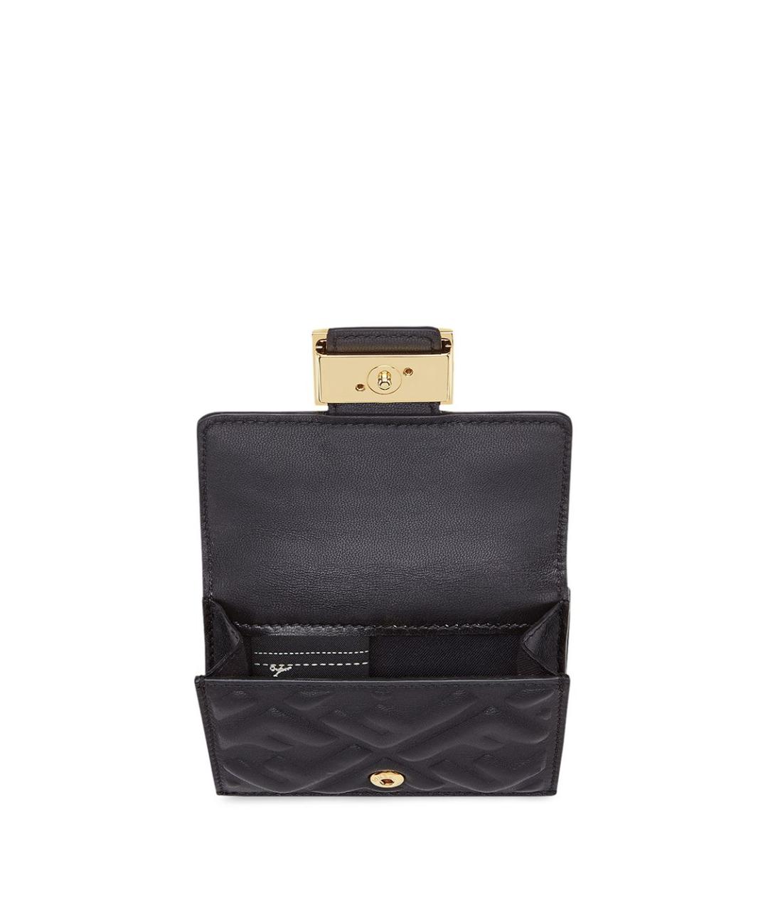 FENDI Черный кожаный кошелек, фото 2